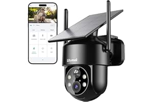 LITYMOL 2K 2.4g WiFi Security Cameras Wireless Outdoor, 360° View Solar Cameras for Home Security, Color Night Vision, AI Detection, 2-Way Audio, Spotlight Siren Alarm, SD/Cloud Storage