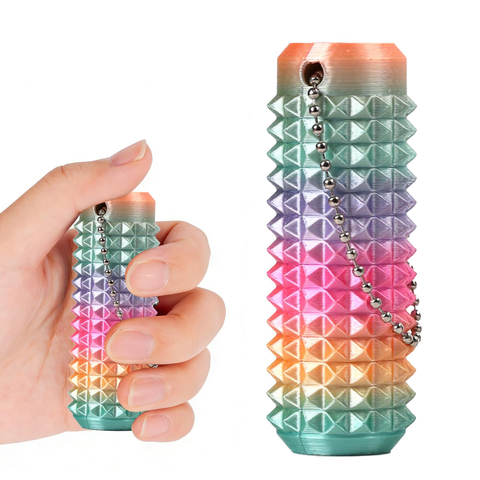 Spiky Fidget Toys - Spiky Grippie Stim Keychain for Adults Teens - Portable Pain Stimming Fidgets Sensory Toy for Relax & Focus (Multicolor)