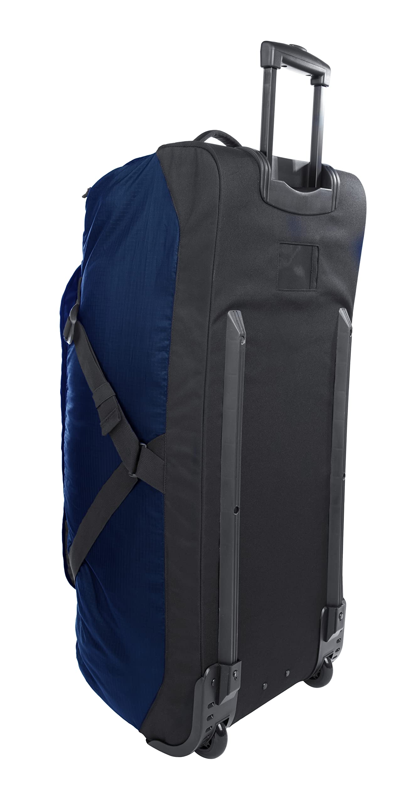 Eddie Bauer Traverse Rolling Duffel Bag-Made from Ripstop Polyester with Telescoping Handle, Medium Indigo, 78L