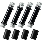 Litoexpe Double End Straight Pipe Lamp Stem Kit 50mm(1.97"), Lamp Extension Rod with Connector 4 Pcs, Lamp Rod Hardware Light