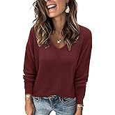 II ININ Women's Fall Sweater 2024 Long Sleeve Tops Fashion Outfits Trendy Casual V Neck Oversized Pullover Sweaters