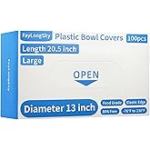 FayLongSky 100 Boxed Bowl Covers Bread Proofing Large Plastic Wrap for Food Shower Caps for Sourdough Bread Baking Rising Ela