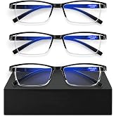 AIMISUV Reading Glasses for Men, Spring Hinge Readers with Blue Light Blocking Lightweight Comfortable
