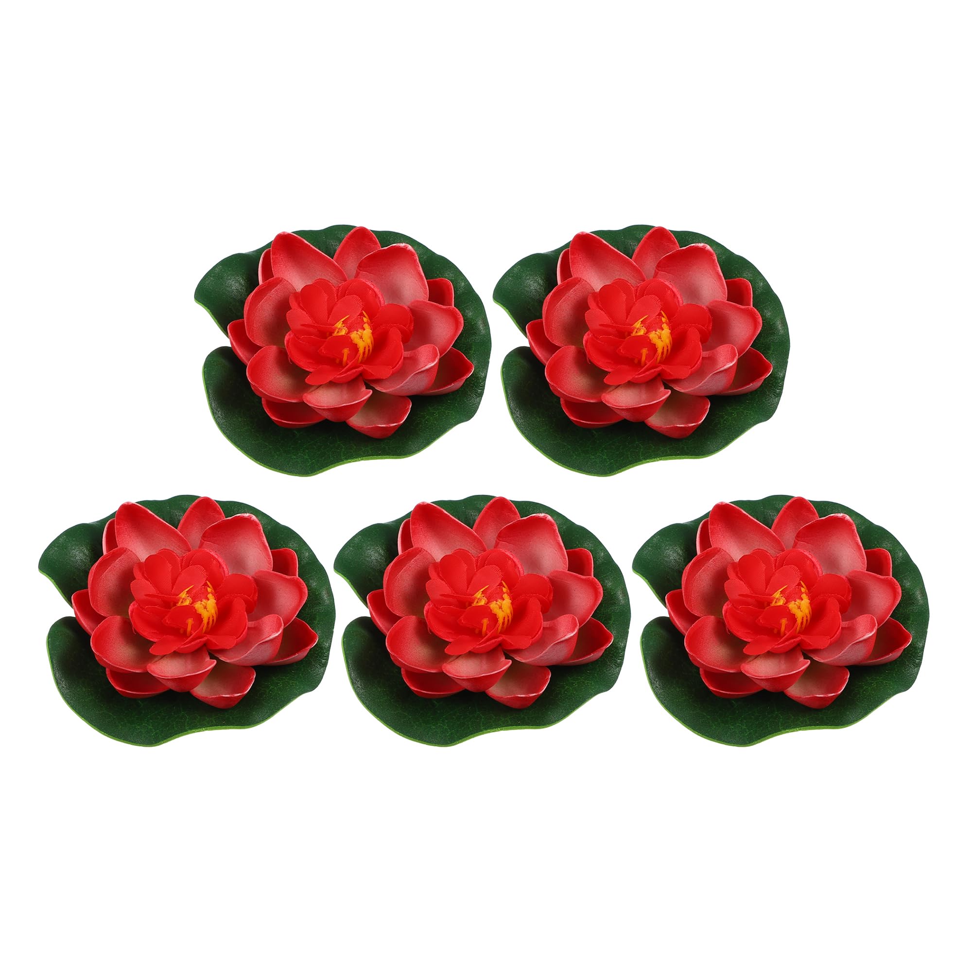CAPASTEC Artificial Floating Lotus Flower, Artificial Lotus Flower for Garden Ponds Pool Decoration 3.94Inch (Red) 5pcs