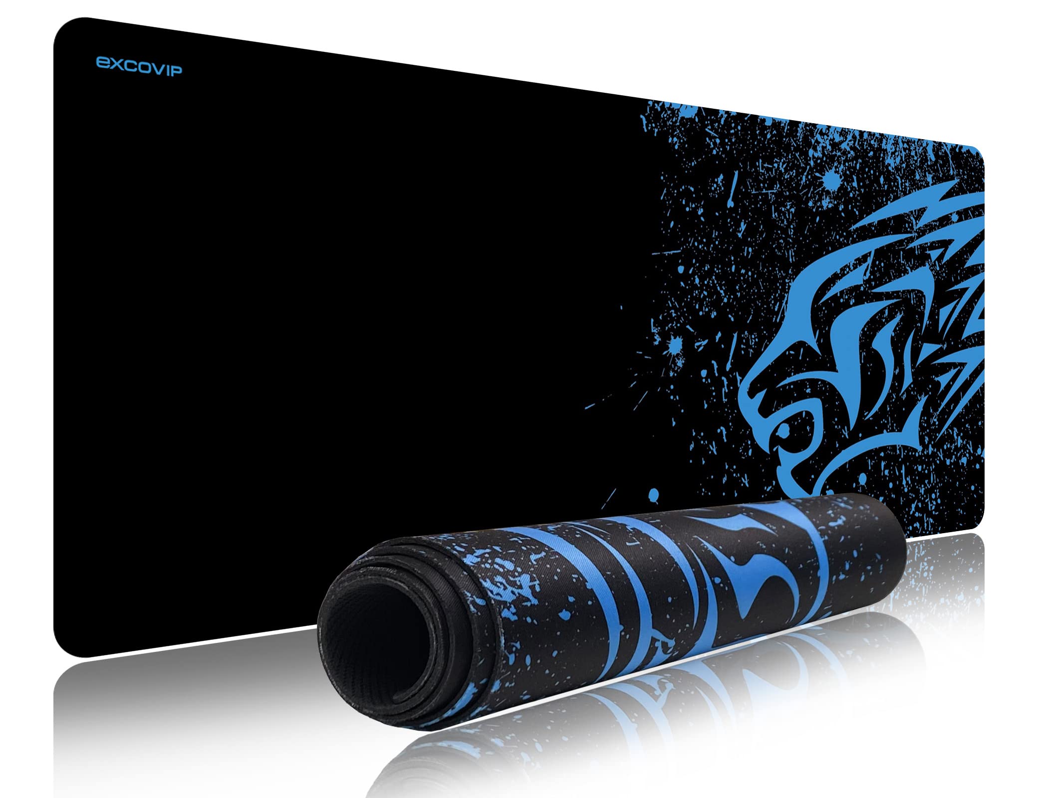 EXCO ゲーミングマウスパッド、大きいサイズ、700*300mm マウスパッド、人間工学に基づいた から選択する複数のサイズ 最高のオフィスツールキーボードパッド、底部に滑り止め、洗える、オフィスやゲームでの使用に最適 デスクマット (ブルーパンサー) 3522商品画像