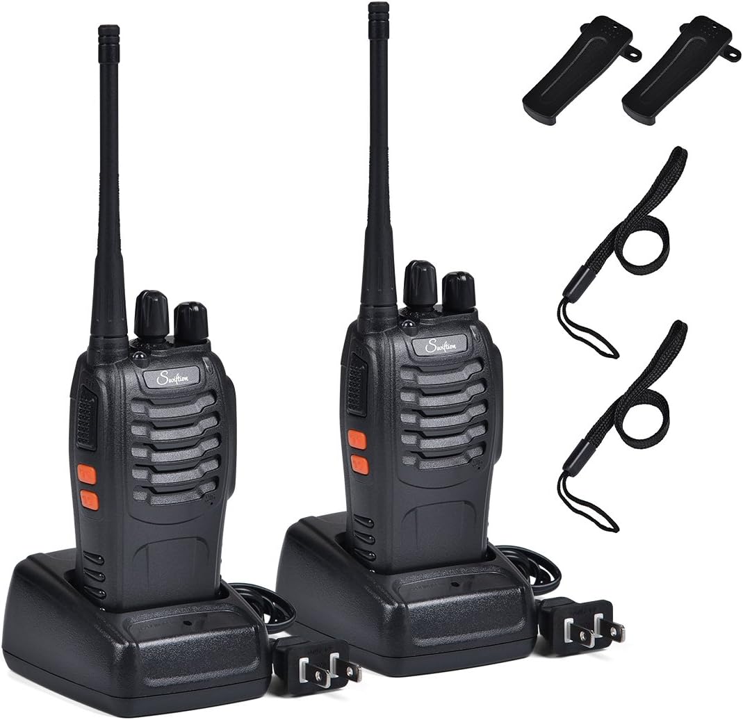 BF-888S UHF Two Way Radios Profesrsional interphone for Police,for Hunting 16 Channel Walkie Talkies Long Range with Rechargeable Batteries Charger (Without Earpiece, Pack of 2)