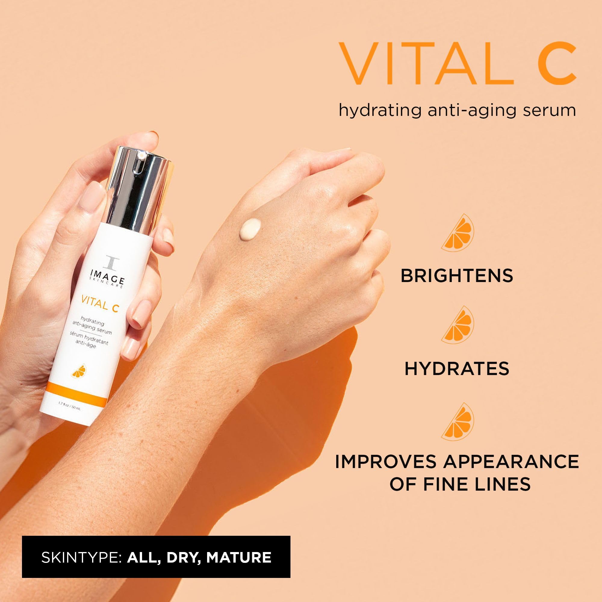 IMAGE Skincare VITAL C Hydrating Face Serum, with Vitamin C and Hyaluronic Acid, to Brighten, Tone and Smooth Appearance of Wrinkle