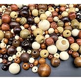 520pcs Wooden Beads for Jewelry Making Adults, Assorted Wood Beads for Jewelry Bracelets Necklace Earring Making DIY Craft Project