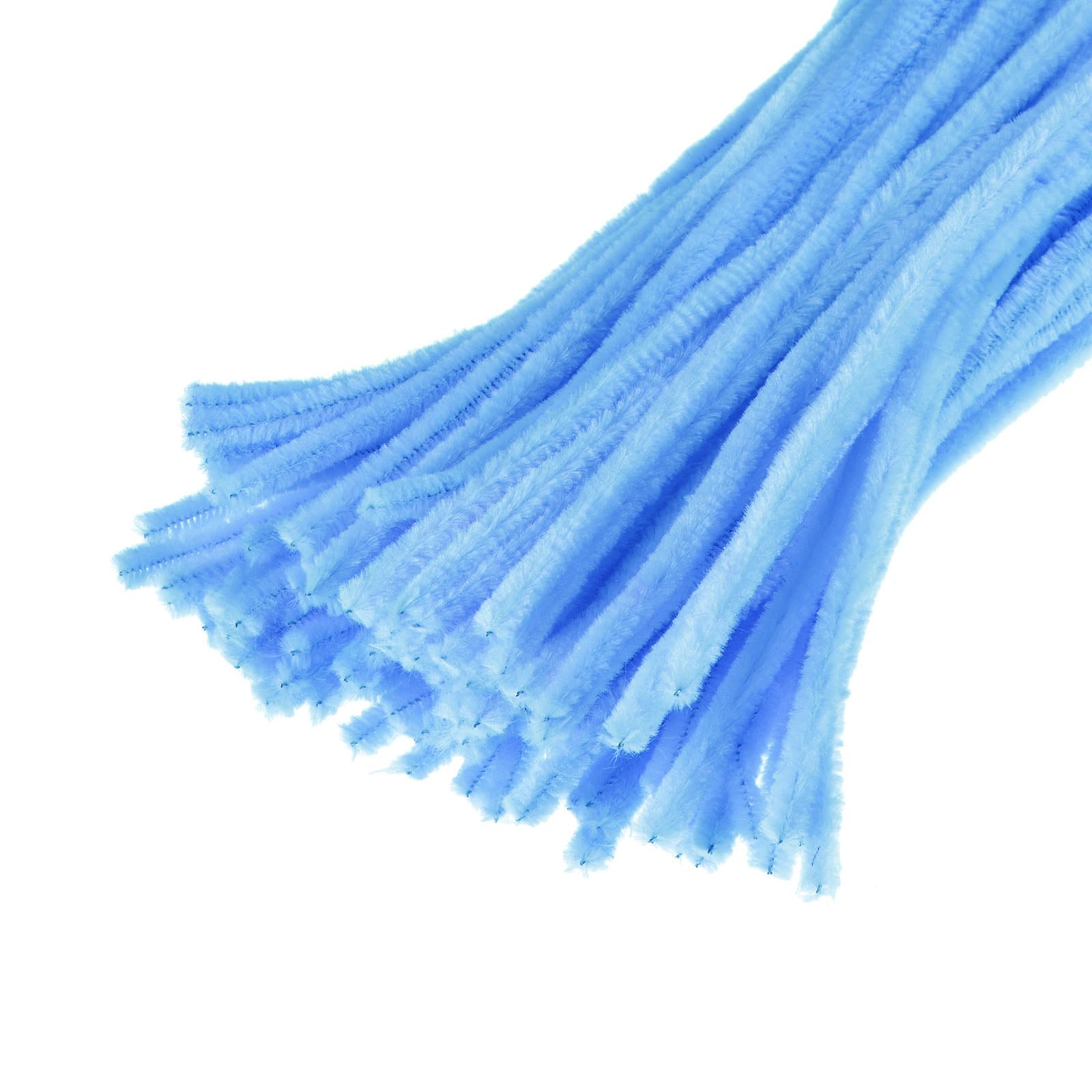 YOKIVE 100 Pcs Pipe Cleaners, Chenille Stems Decoration, Great for DIY Art Craft Supplies (6mm 12 Inch Light Blue)