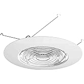 NICOR Lighting 6 inch White Recessed Shower Trim with Glass Fresnel Lens (17502)