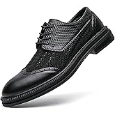 FOTN Mens Hollowed Mesh Brogue Formal Oxford Shoes Casual Lightweight Wingtip Business Dress Work Derby Shoes