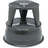 Cramer 100192 Kik-Step Steel Step Stool, 350 lb cap, 16-Inch dia. x 14 1/4h, Black