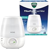 Vicks Filter-Free Ultrasonic Humidifier for Bedroom or Nursery 1.2 Gal Tank | Room humidifier for bedroom or nursery, recommended by pediatricians, provides quiet comfort and cool mist