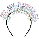 CIEHER Birthday Headband for Women Girls - Crown, Tiara, Decorations, Pink It's My Birthday