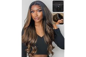 UNICE Bye Bye Knots Wig Body Wave 7x5 Pre Cut HD Lace Front Wigs Human Hair with Elastic Drawstring Balayage Brown Glueless Wig Pre Plucked Bleached Knots Natural Hairline 150% Density 18 Inch