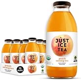 Just Ice Tea Organic Iced Tea, 16 Fl Oz Glass Bottles (Peach Oolong Tea, Pack of 12)