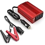 BESTEK Dual 110V AC Outlets 300W Power Inverter with 3.8ft Clips de batera Cable