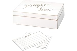 Lillian Rose White Distressed Box with Prayer Cards, 6.5""", off-white (BX115)
