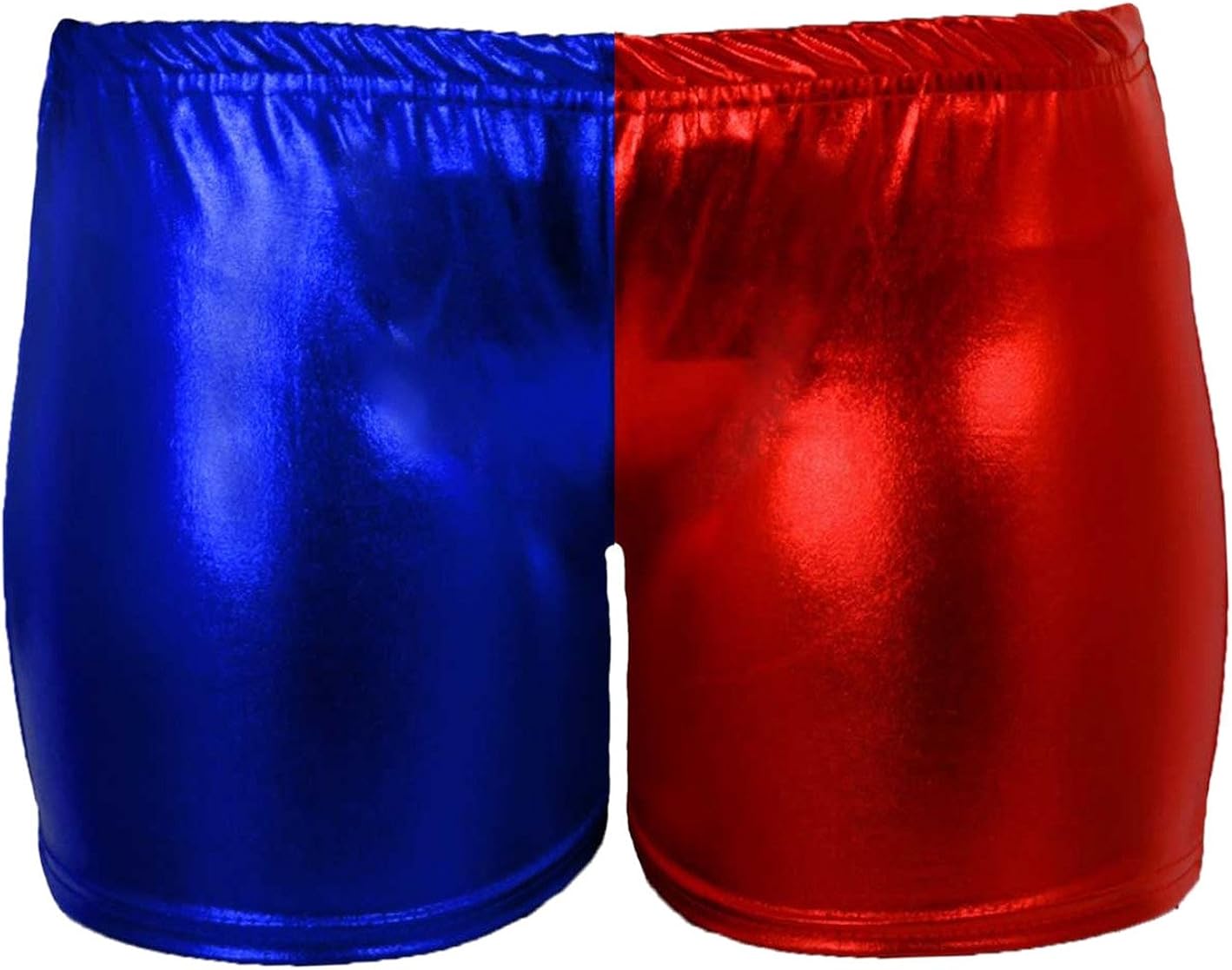 red and blue hot pants