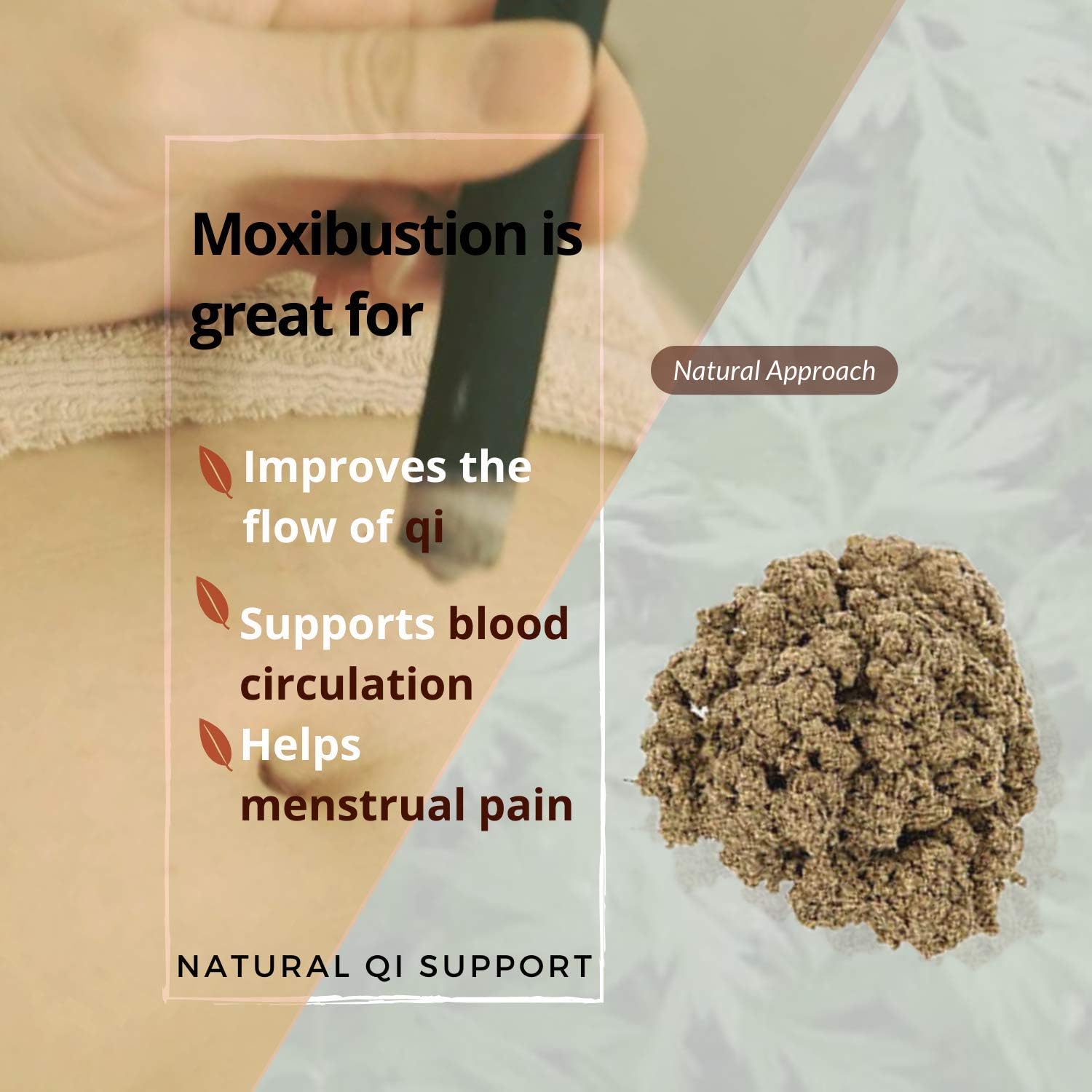 GinSen 6 Rolls High-Density Smokeless Moxa Sticks (Medical Grade) for Moxibustion Therapy Periods Cramp Pain, Abdomen Pain - Image 4