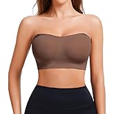 LIRASDIS Strapless Bra for Women Seamless Non-Slip Padded Bandeau Bra Wireless Push Up Tube Top Bralette