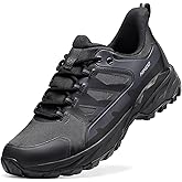 NINGO Mens Waterproof Hiking Shoes, Low Top Non Slip Trekking Hiking Sneakers, Lightweight Breathable Outdoor Trails Shoes for Camping, Backpacking, Mountaineering, Running, Walking