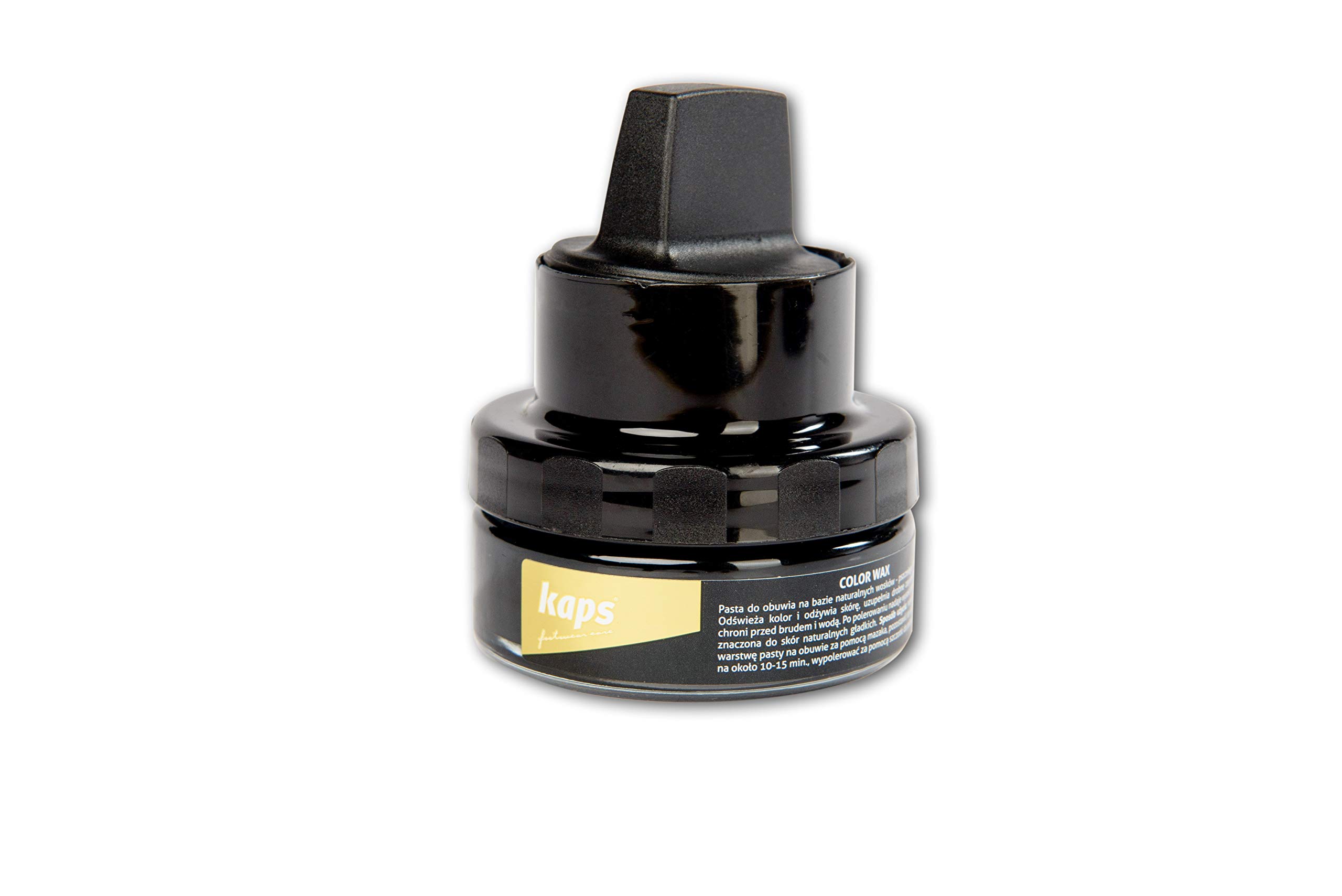 Kaps Shoe Wax Polish Based on Beeswax and Carnauba Wax, Boot Colour Restore High Gloss Buff Shine, Natural Ingredients, Scratch Cover and Protection Against Water and Dirt, Color Wax (Dark Brown)