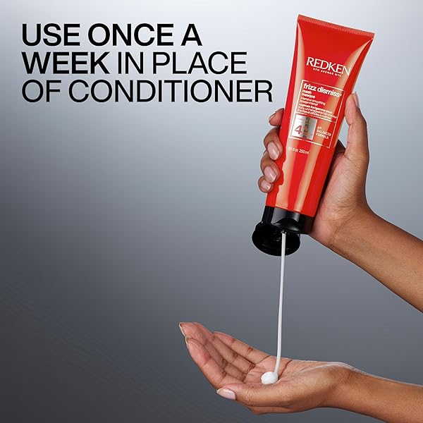REDKEN FRIZZ DISMISS MASK, INTENSE SMOOTHING TREATMENT FOR UNRULY HAIR – ULTRA HYDRATING SMOOTHING HAIR MASK, HYDRATES, SMOOTHS AND TAMES FRIZZ