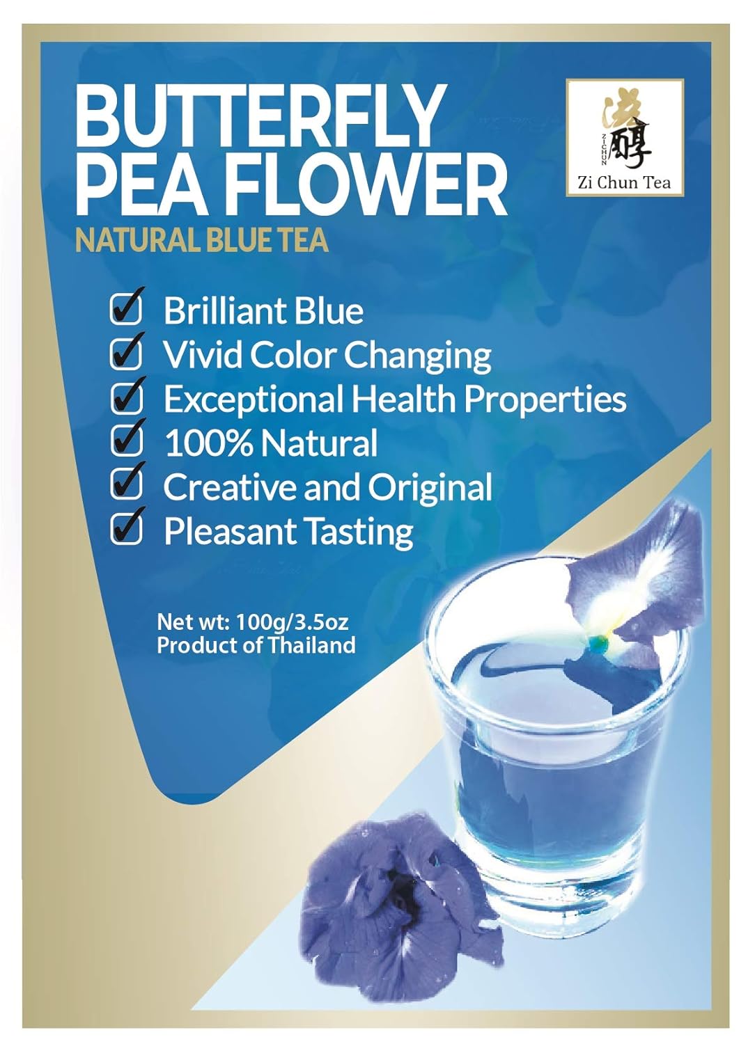 Natural Butterfly Pea Flower Tea Blue Pea Flower Tea From Thailand Clitoria Ternatea Butterfly Pea Tea