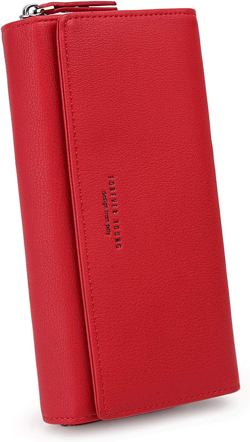 UTO Women's Phone Wallet Clutch PU Leather 6 Card Slots Zipper Coin Pocket
