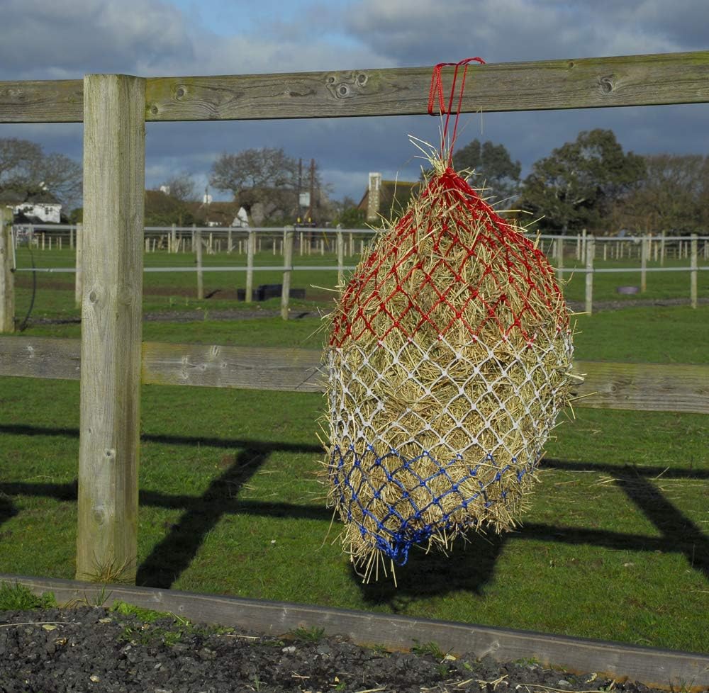 Rhinegold Monarch Small Hole Haynet-44-Red/White/Blue, 44"