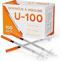 0.5ml/cc 30G Insulin Syringes 5/16 Inch (8mm) with Needle, Individually Wrapped, Pack of 100