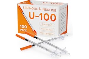 0.5ml/cc 30G Insulin Syringes 5/16 Inch (8mm) with Needle, Individually Wrapped, Pack of 100
