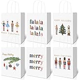 AnyDesign 18Pcs Nutcracker Gift Bags with Handle Watercolor Nutcracker Paper Bags Christmas Paper Gift Bags Xmas Treat Candy Goodie Bags for Xmas Party Favor Wedding Birthday, 5.9 x 8.3 x 3.1 Inch