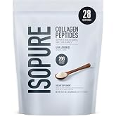 Isopure Grass-Fed Collagen Peptides Powder with Biotin, Unflavored 28 Serve | 20g Grass-Fed Collagen Peptides Per Serving, with Biotin and Vitamin C, Supports Healthy Skin, Hair, Nails and Joints