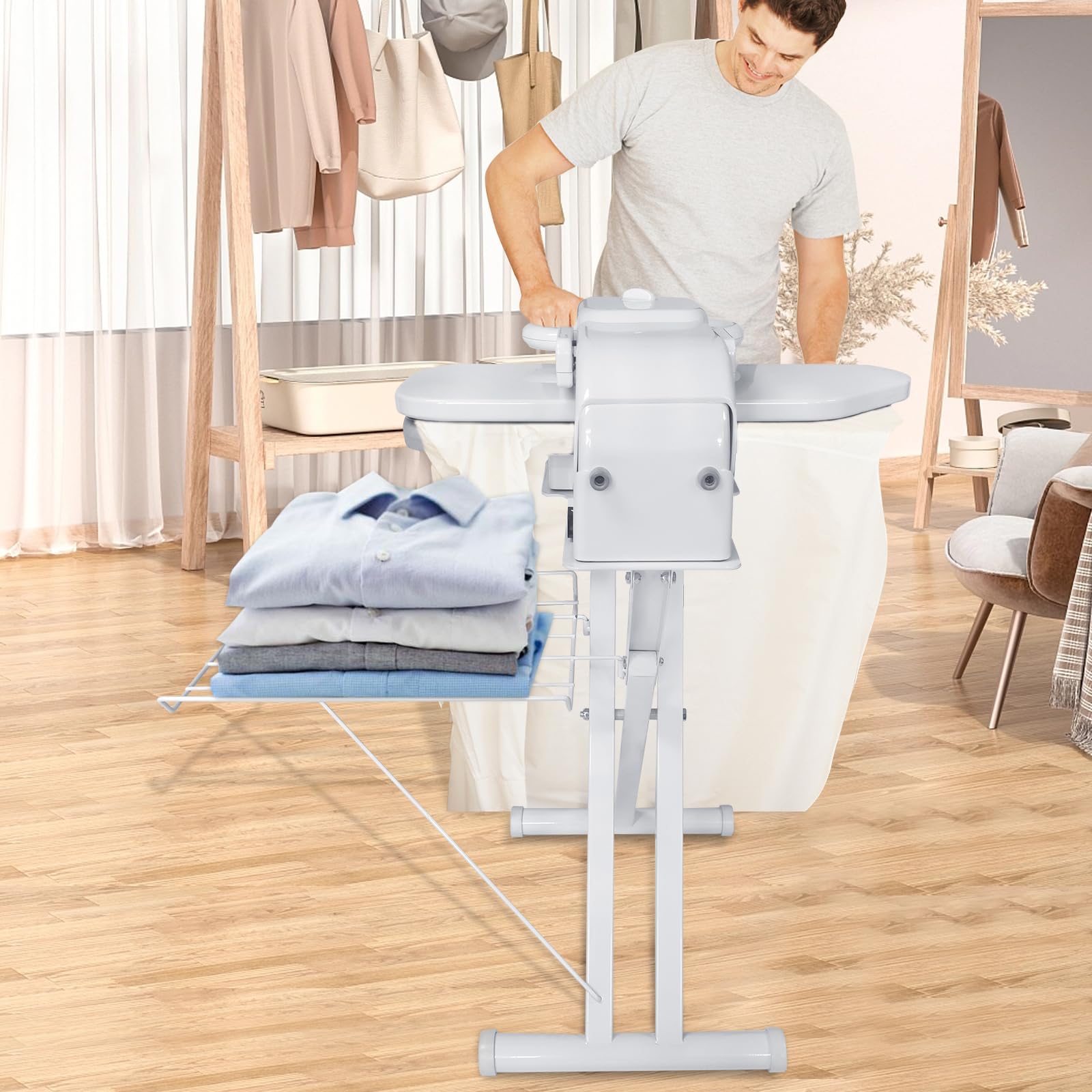 Lumil Steam Press Stand, Custom-Made for 20'' Clothes Press Machine for Home Business White Digital Steam Press for Clothes-Only Use Steam Iron Press, Not Suitable for Other Brands