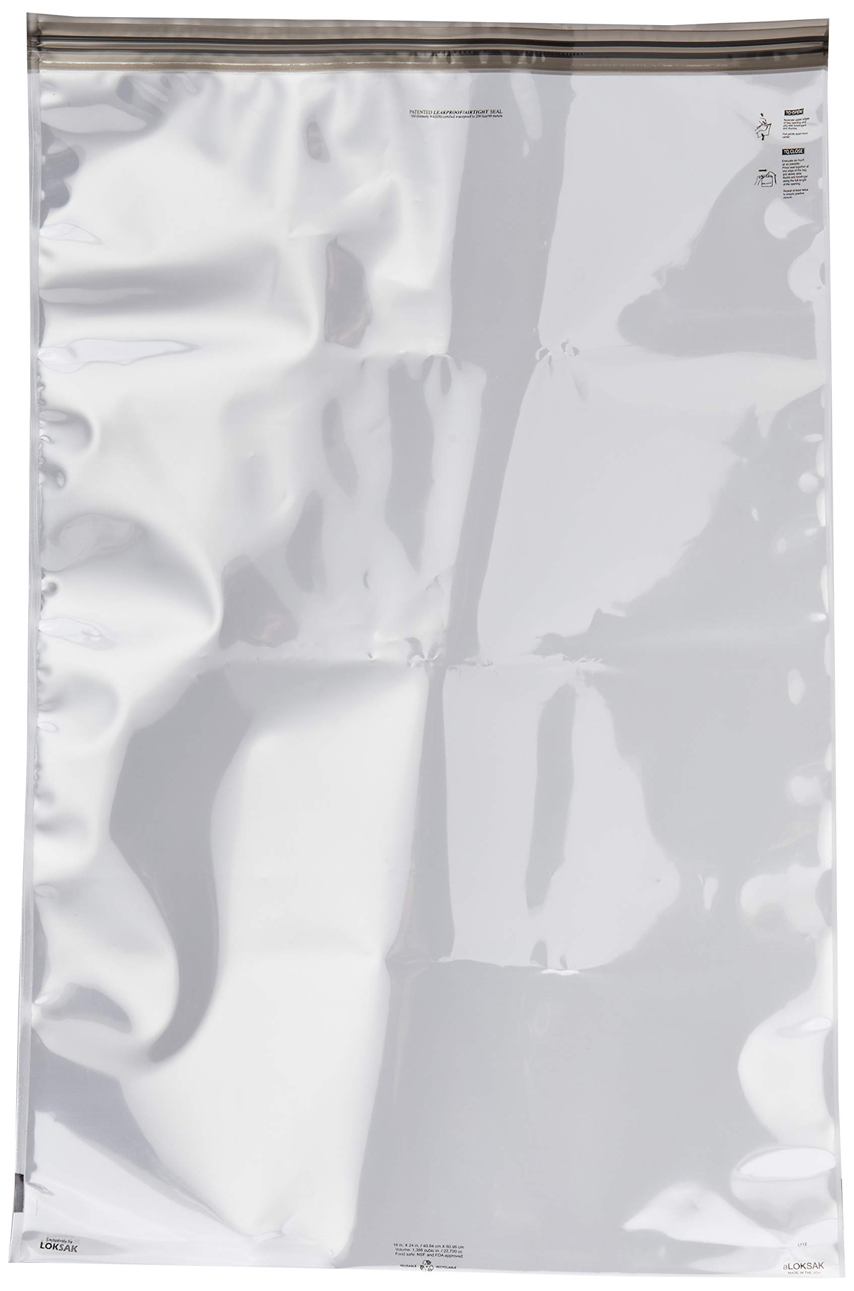 Loksak Aloksak Waterproof Bag - Black/Clear, 16.25 x 24.75