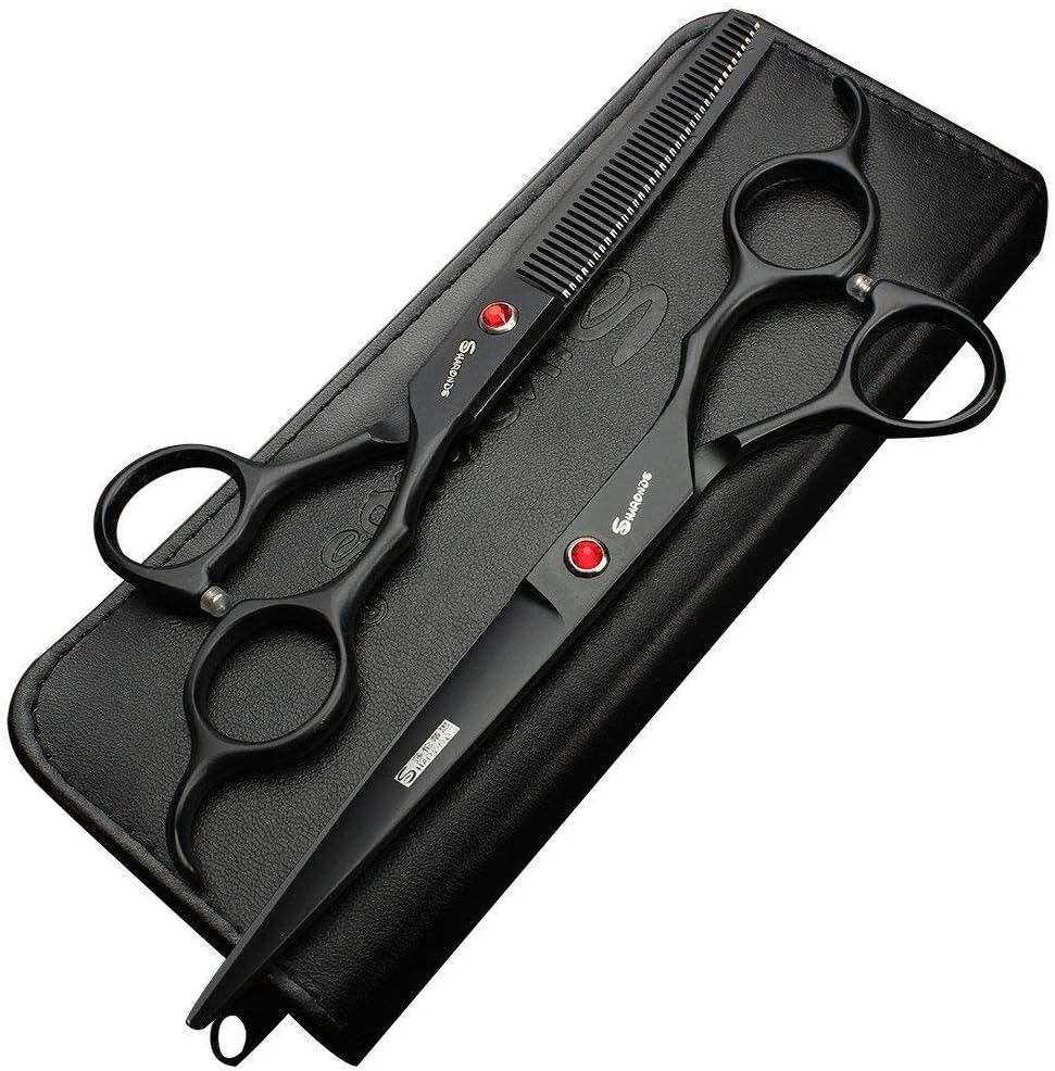 6.5/7/7.5 Zoll Schere Set Salon Professional Friseur Haar Schneiden und Ausdünnen Friseur Spezialschere 440C Edelstahl (7 inches