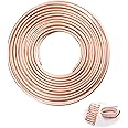 XIFOWE 99.9% Copper Tube 1/4" OD x 3/16" ID 50 Ft, Tube Wall: 1/32", Refrigeration Seamless Round T2 Pure Copper Tubes, Soft Coil Copper Tubing, Used In Refrigerators, Air conditioners, DIY project...
