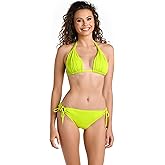 Island Goddess Rouched Halter Bikini Swimsuit Top