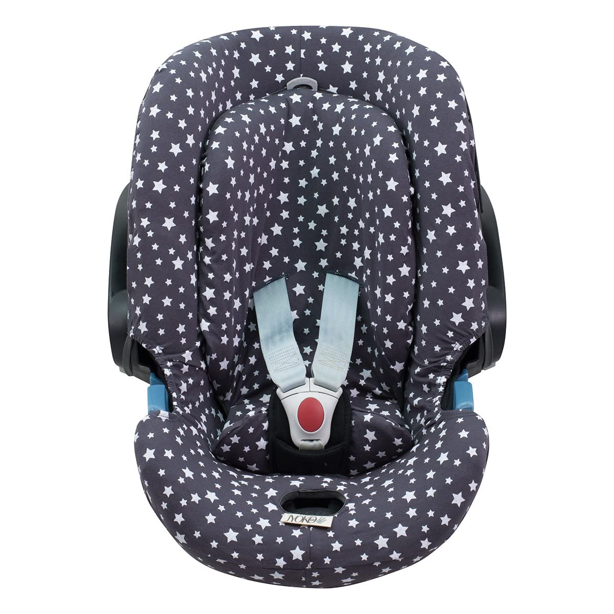 JYOKO KIDS Baby Car Seat Cover Liner Compatible with Cybex Aton Cloud- Q-M-2-4-5, Made with Soft and Organic Cotton, Car Seat Cover for Group 0 (Winter Sky, ATON 4)