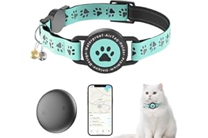 ZOWPET GPS Tracker for Cats, Mini GPS Cat Tracker,Waterproof Trackers Cats Collar with Bells,No Subscription, GPS Cat Collar, Adapt with Apple Find My (iOS Only) Finder Tag for Vehicles, Pets, Kids (Blue)