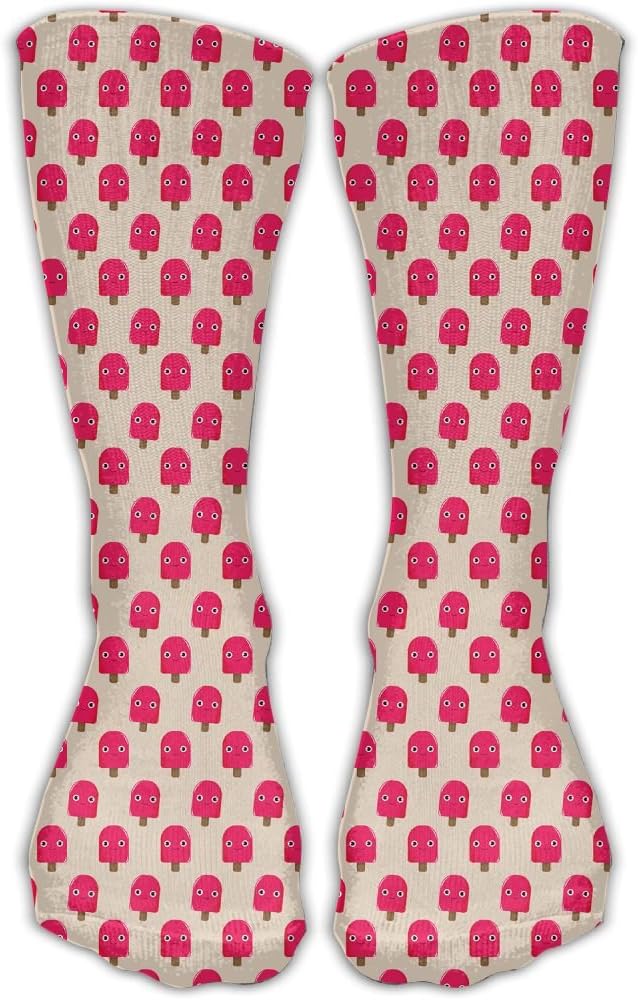 Crew Socks Red Ice Cream Sock Protect The Wrist For Cycling Moisture Control Elastic Socks 11.8inch
