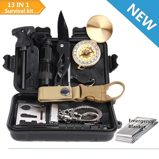 title=Kit di Sopravvivenza Multiuso,13 in 1 Survival kit ,Usato per Esterna First Aid