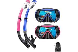 DIPUKI Snorkeling Gear for Adults, Dry Snorkel Mask Set, Scuba Diving Snorkle mask Set Adult, Panoramic Wide View Anti-Fog Dive mask, Swimming Diving Snorkeling Packages