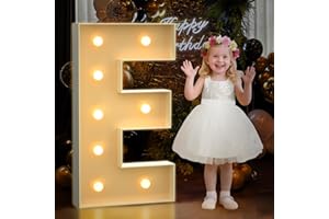 Mixifox 3FT Marquee Letters E, Large Light Up Letters 3 Feet Tall with Lights, Big Letter for Wedding, Engagement, Graduation, Birthday Party Decorations, Pre-Cut Foam Board Kit