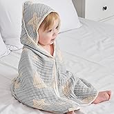 HardNok Ultra-Soft Muslin Baby Hooded Towel - 32 x 32 Inches, Ideal for Bath & Beach, Suitable for Both Boys & Girls from Newborns to Toddlers