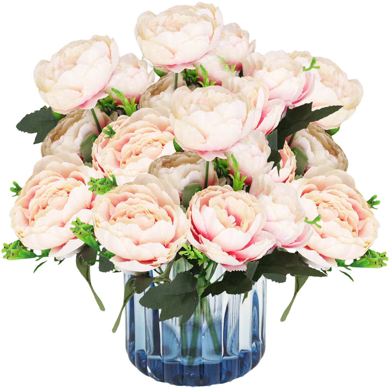 astylishome Faux Flowers 24 Bunches Artificial Peony Flower Outdoor Real Touch for Wedding Home Table Party Window Decoration DIY Floral Arrangements Decor 0808