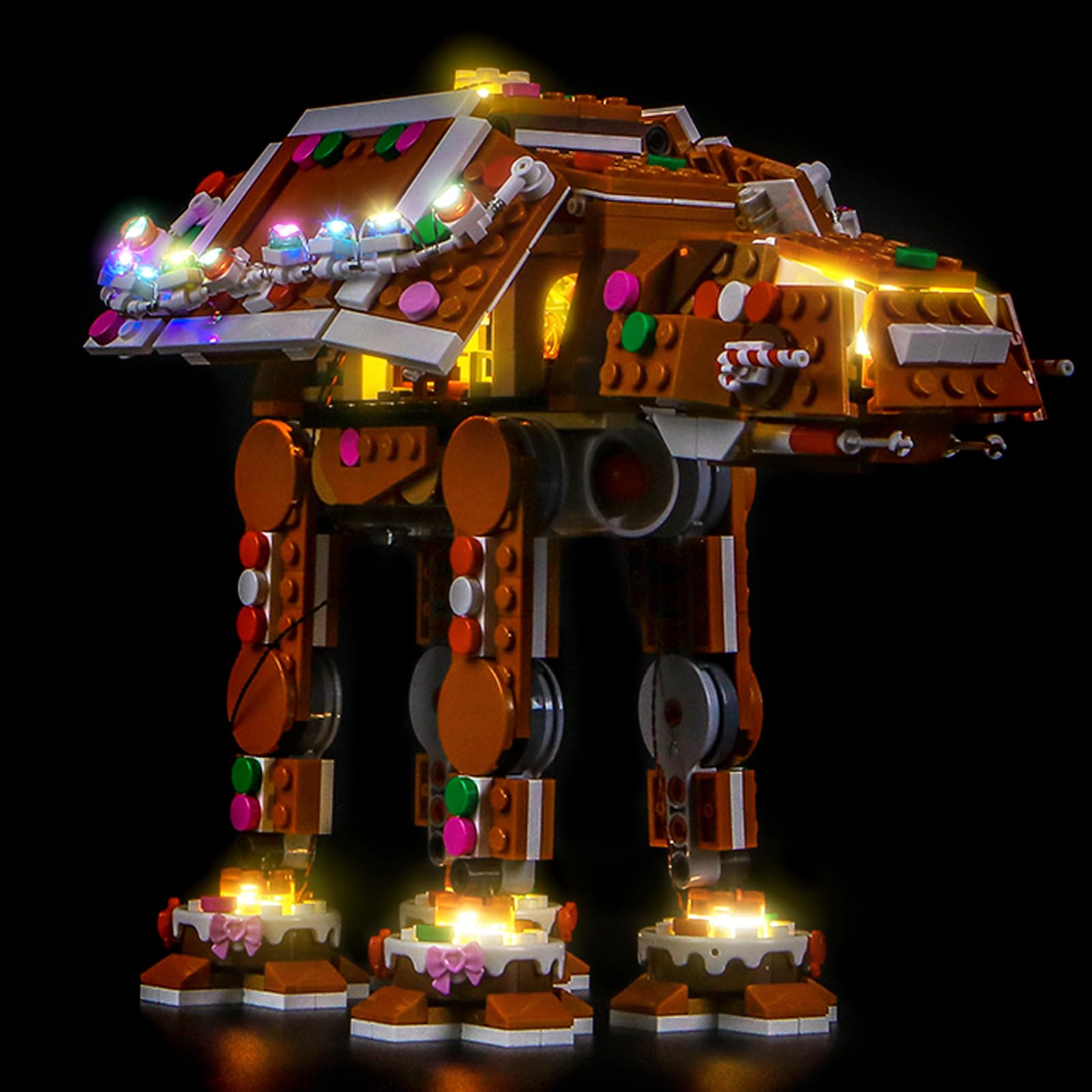 LocoLee Customized Led Light Set Compatible with Lego 40806 Gingerbread AT-AT Walker Led Decoration Lighting Kit Compatible with Lego 40806 Building Blocks Model,Only Lights Set,No Model