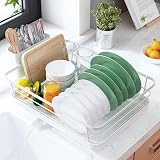 Kitsure Dish Drying Rack Stainless Steel Space-Saving Large White